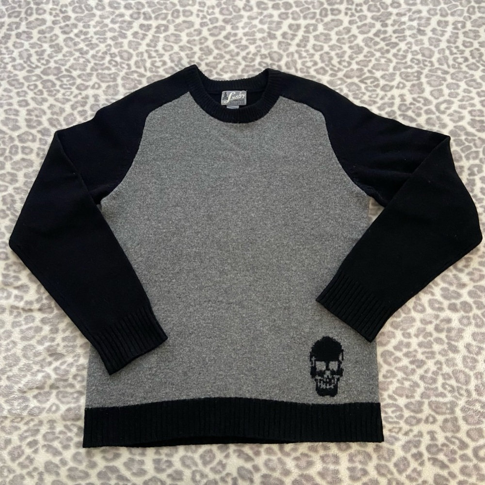 Grunge skull knit sweater